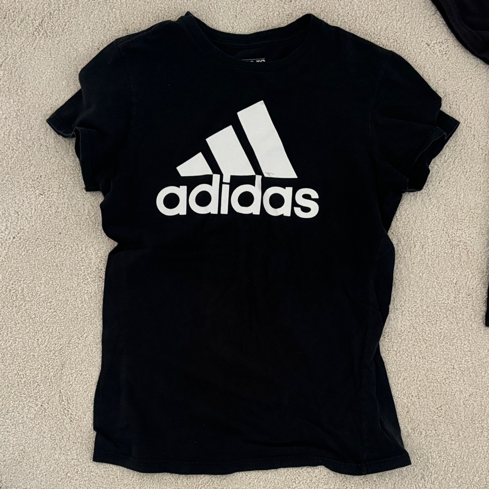 Adidas Black Tee with White Emblem